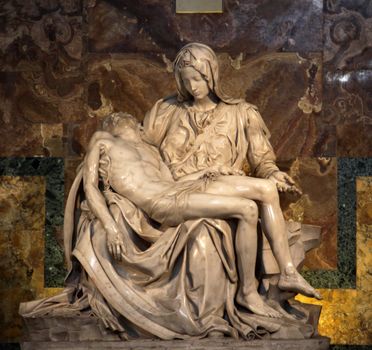 The Pieta (1498-1499) by Michangelo Buonarroti, housed in St. Peter's Basilica, Vatican.