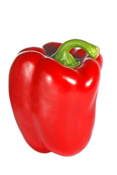 Red sweet pepper isolated on white background