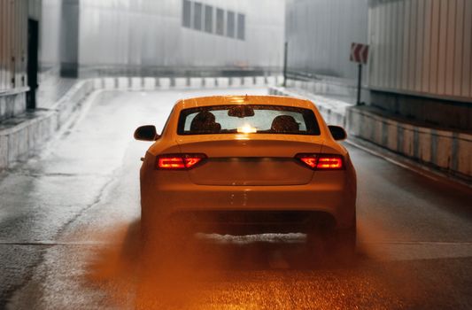 Road in tunnel in Moscow in the afternoon