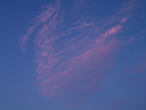 pink cloud in evening