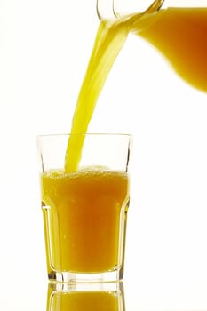 Flowing orange juice