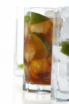 cocktail with mint and cola