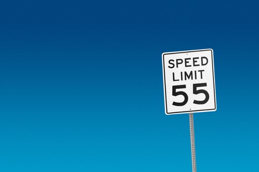 Simple country road speed limit sign