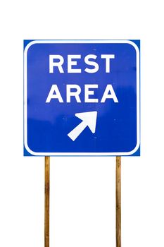 Rest Area sign with arrow