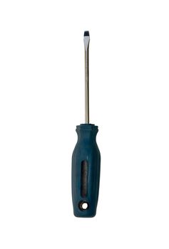 Blue slotted Screwdriver with rubberized grip