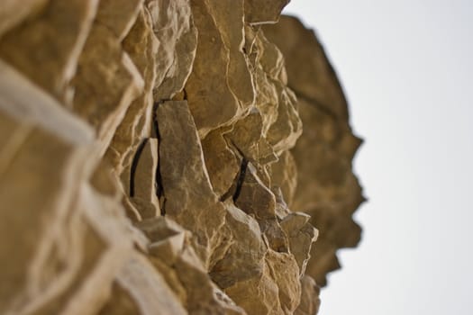 Looking up the side of a cliff