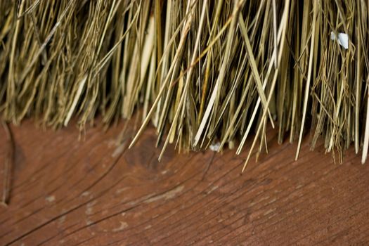 Close-up photo of the end of a straw broom