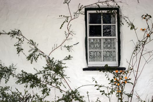 a generic old historic irish window in an old cottage