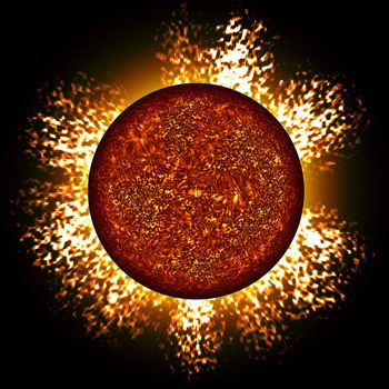 A red hot glowing planet - it works well as Mars or the Sun.