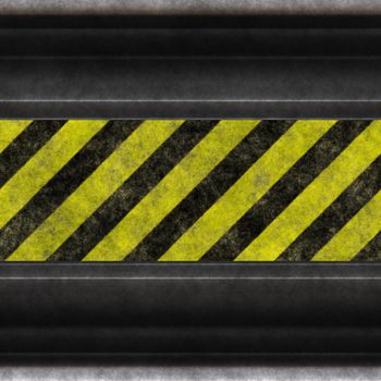 A grunge background featuring hazard stripes and aged steel.  Plenty of copy space, and this image even tiles seamlessly as a pattern.