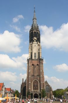 Famous church of Delft, Holland, containing the tomb of the royal family.