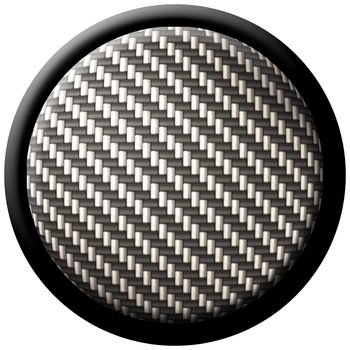A round button with carbon fiber texture - great for both print and web design.