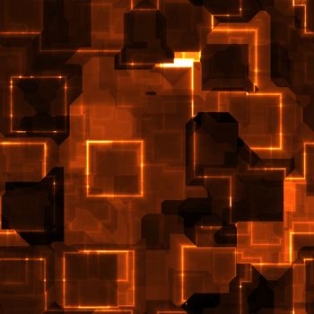 A high-tech looking background with glowing squares and other geometric shapes.
