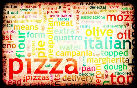 Pizza Menu as Concept Background with Toppings