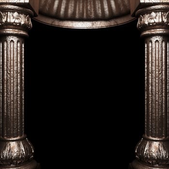 bronze columns and arch made in 3D