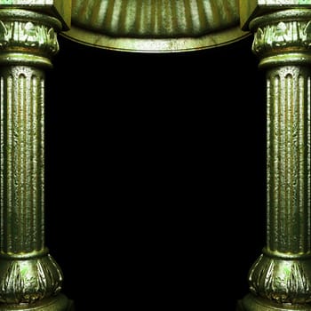 bronze columns and arch made in 3D