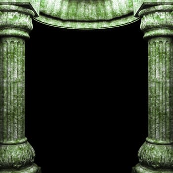 stone columns and arch made in 3D