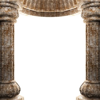 stone columns and arch made in 3D