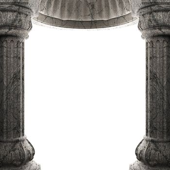 stone columns and arch made in 3D