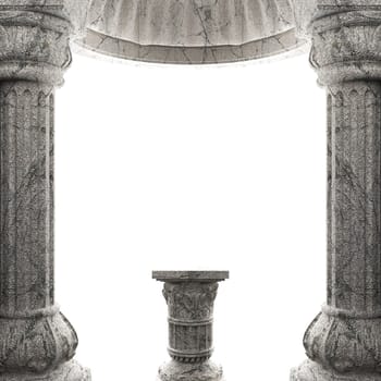 stone columns and arch made in 3D