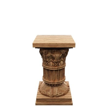 wooden  column made in 3 D graphics