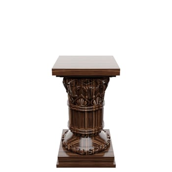 wooden  column made in 3 D graphics