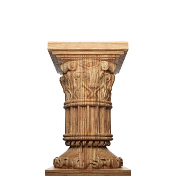 wooden  column made in 3 D graphics