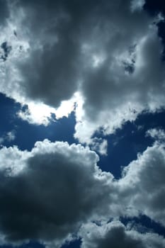 Blue sky with white clouds background image
