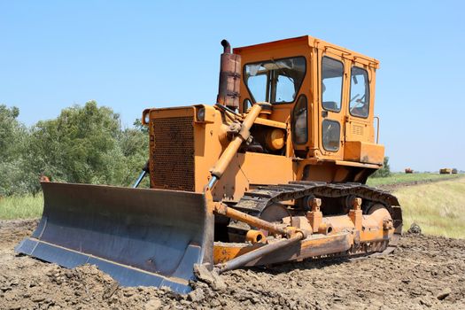 construction site with bulldozer