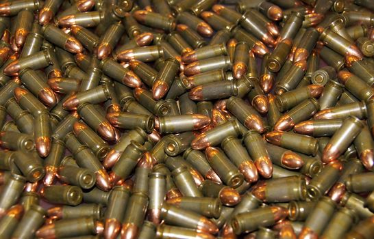 Many new bullets scattered as a background       