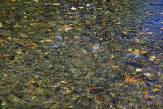 Clear water in mountain creek used as background