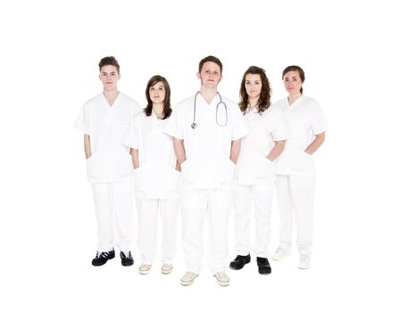Doctor and Nurses isolated on white background