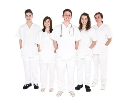 Doctor and Nurses isolated on white background