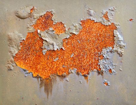 Flash rusting on the surface of the iron wall