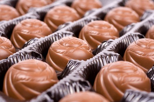 chocolates candy  in a box 
