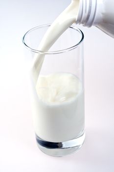 glass of milk with a bottle