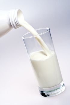 glass of milk with a bottle