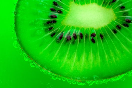 kiwi in green water