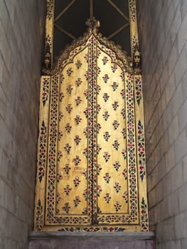 Entrance of Phra Sri Ratana Chedi in Temple of The Emerald Buddha (Wat Phra Kaew), Bangkok, Thailand