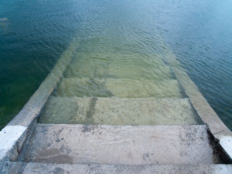Stairs to the nether world below the lake