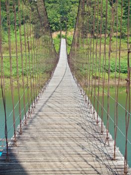 Rope bridge in Kaeng Krachan National Park, Phetchaburi, Thailand