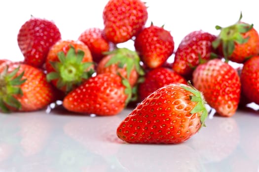 Fresh strawberry on white background