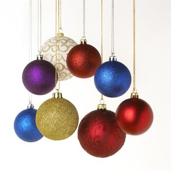 Montage of christmas baubles