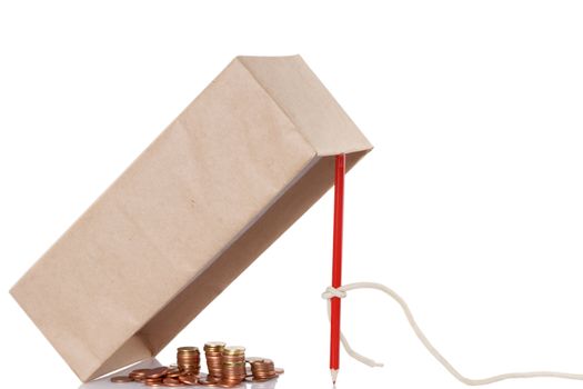 Money trap isolated on white background, fraud concept