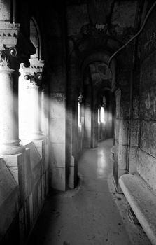 Lightsbeams shines through in the dome of Sacre Coeur