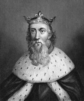 Henry I of England (1068-1135) on engraving from 1830. King of England during 1106-1135. Published in London by Thomas Kelly.