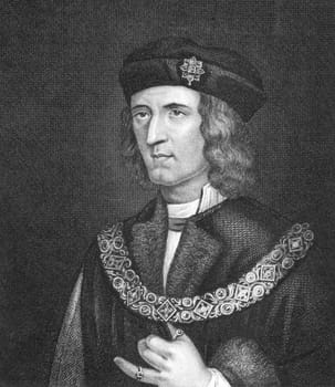 Richard III of England (1452-1485) on engraving from 1830. King of England during 1483-1485. Published in London by Thomas Kelly.