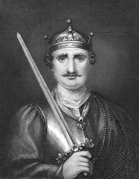 William the Conqueror (1027-1087) on engraving from 1830. King of England during 1066-1087.  Published in London by Thomas Kelly.