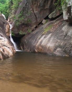 fifth floor of Huai Yang waterfall with a lot of fish in beck, Huai Yang National Park, Prachuap Khiri Khan, Thailand