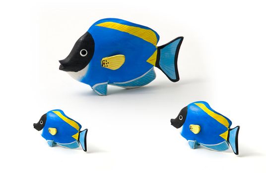 Surgeon fish stained wood - toy - souvenirs of tropical seas. Family Concept
